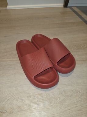 Red Slide Sandals